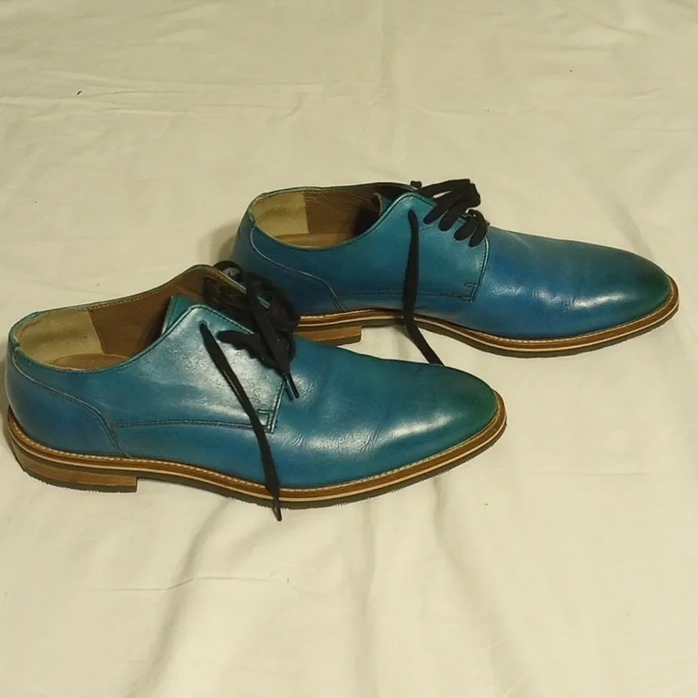 Ombre Blue Leather Bacco Bucci Dress Shoes